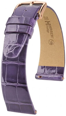 Kožený řemínek Hirsch Prestige 02207184-7, fialový, aligátoří kůže, Quick Release