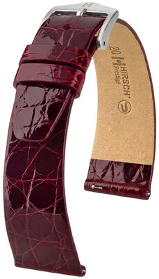 Kožený řemínek Hirsch Prestige 02208160-2, červený, krokodýlí kůže, Quick Release