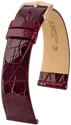 Kožený řemínek Hirsch Prestige 02208160-7, červený, krokodýlí kůže, Quick Release