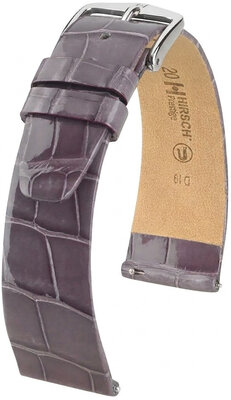 Kožený řemínek Hirsch Prestige 02307112-2, fialový, aligátoří kůže, Quick Release