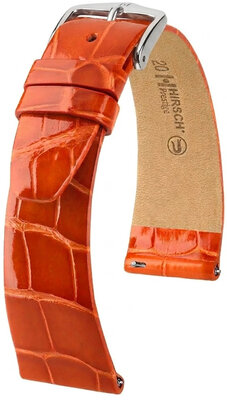 Kožený řemínek Hirsch Prestige 02307177-2, oranžový, aligátoří kůže, Quick Release