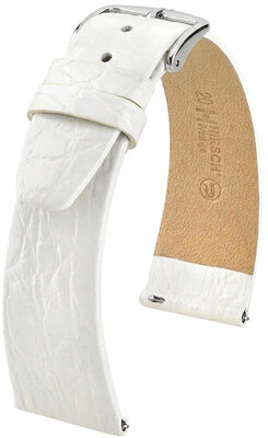 Kožený řemínek Hirsch Prestige 02308100-2, bílý, krokodýlí kůže, Quick Release