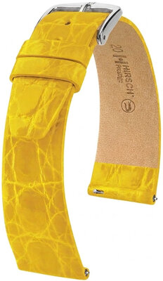 Kožený řemínek Hirsch Prestige 02308172-2, žlutý, krokodýlí kůže, Quick Release