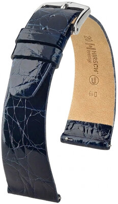 Kožený řemínek Hirsch Prestige 02308180-2, modrý, krokodýlí kůže, Quick Release