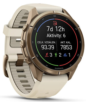 Garmin Fenix 9 Pro AMOLED 43mm, inReach, Autumn Gold Titanium Cream/French Gray