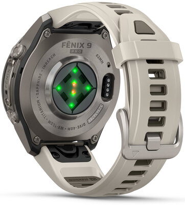 Garmin Fenix 9 Pro AMOLED 43mm, inReach, Titanium Fog Gray/Dark Sandstone