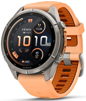 Garmin Fenix 9 Pro AMOLED 43mm, inReach, Titanium Shell Pink/Autumn Orange