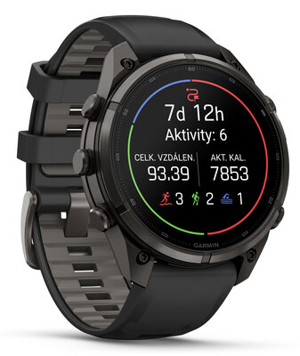 Garmin Fenix 9 Pro AMOLED 47mm, Carbon Gray DLC Titanium Black/Pebble Gray
