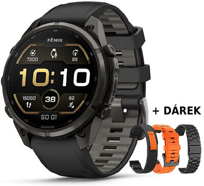 Garmin Fenix 9 Pro AMOLED 47mm, Carbon Gray DLC Titanium Black/Pebble Gray