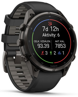 Garmin Fenix 9 Pro AMOLED 47mm, inReach, Carbon Gray DLC Titanium Black/Pebble Gray