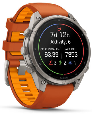Garmin Fenix 9 Pro AMOLED 47mm, inReach, Titanium Autumn Orange/Spark Orange