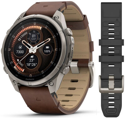 Garmin Fenix 9 Pro AMOLED 47mm, inReach, Titanium Walnut (Premium) (+ náhradní řemínek)