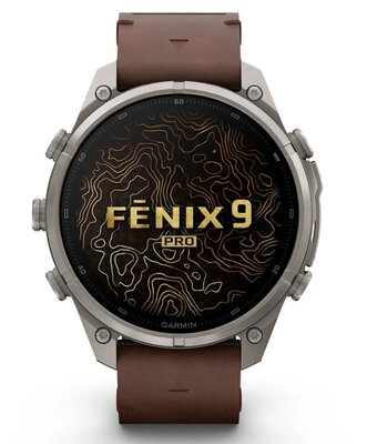 Garmin Fenix 9 Pro AMOLED 47mm, inReach, Titanium Walnut (Premium) (+ náhradní řemínek)
