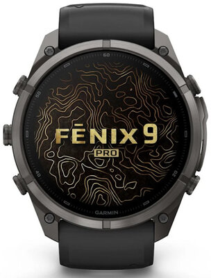 Garmin Fenix 9 Pro AMOLED 51mm, Carbon Gray DLC Titanium Black/Pebble Gray
