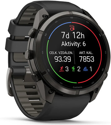 Garmin Fenix 9 Pro AMOLED 51mm, Carbon Gray DLC Titanium Black/Pebble Gray