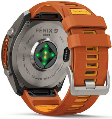 Garmin Fenix 9 Pro AMOLED 51mm, inReach, Titanium Autumn Orange/Spark Orange