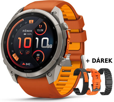 Garmin Fenix 9 Pro AMOLED 51mm, inReach, Titanium Autumn Orange/Spark Orange