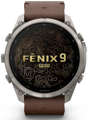 Garmin Fenix 9 Pro AMOLED 51mm, inReach, Titanium Walnut (Premium) (+ náhradní řemínek)