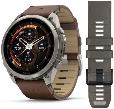 Garmin Fenix 9 Pro AMOLED 51mm, inReach, Titanium Walnut (Premium) (+ náhradní řemínek)