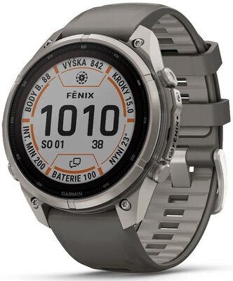 Garmin Fenix 9 Pro Solar 47mm, inReach, Titanium Pebble Gray