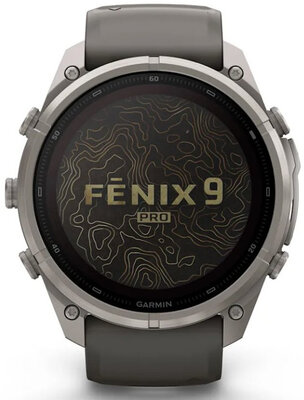 Garmin Fenix 9 Pro Solar 51mm, inReach, Titanium Pebble Gray