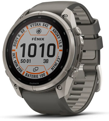 Garmin Fenix 9 Pro Solar 51mm, inReach, Titanium Pebble Gray