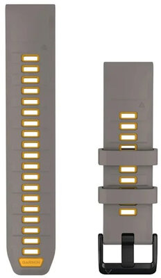 Silikonový řemínek Garmin 22mm, Silver Gray/Yellow Flare, QuickFit, 010-14507-02