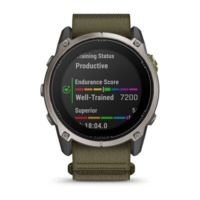 Garmin Enduro 4 Titanium, Dark Olive ComfortFit Nylon Band