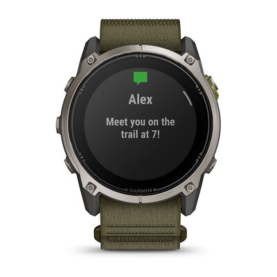 Garmin Enduro 4 Titanium, Dark Olive ComfortFit Nylon Band