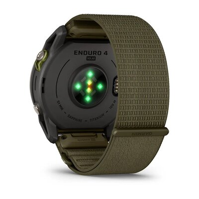 Garmin Enduro 4 Titanium, Dark Olive ComfortFit Nylon Band