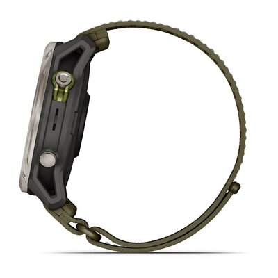 Garmin Enduro 4 Titanium, Dark Olive ComfortFit Nylon Band