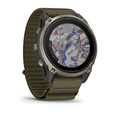Garmin Enduro 4 Titanium, Dark Olive ComfortFit Nylon Band