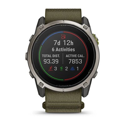Garmin Enduro 4 Titanium, Dark Olive ComfortFit Nylon Band