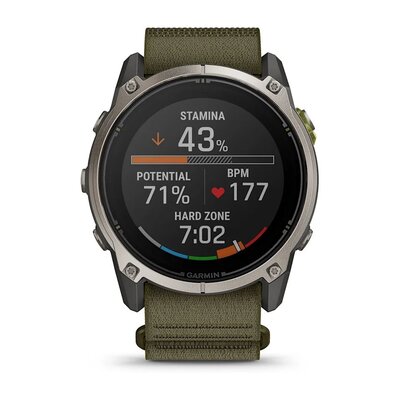 Garmin Enduro 4 Titanium, Dark Olive ComfortFit Nylon Band