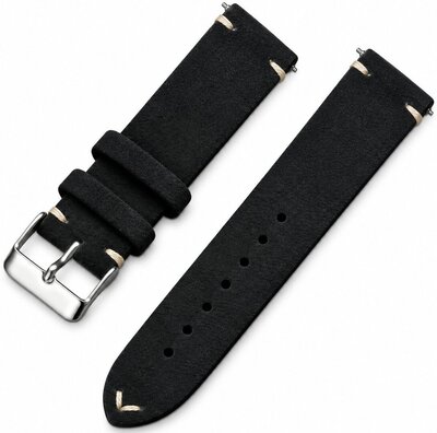Kožený řemínek Ricardo Alba premium, Black, Quick Release
