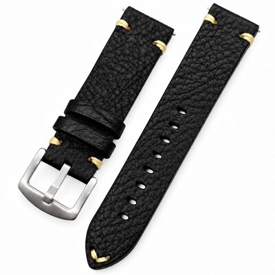 Kožený řemínek Ricardo Crema premium, Black, Quick Release