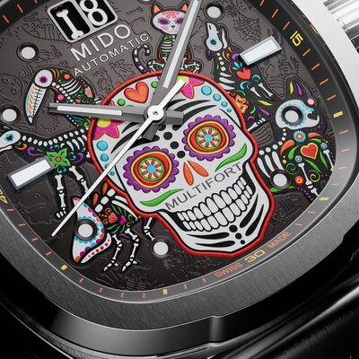 Mido Multifort TV Big Date Automatic M049.526.11.081.02 Dia de los Muertos Special Edition (+ 2 náhradní řemínky)