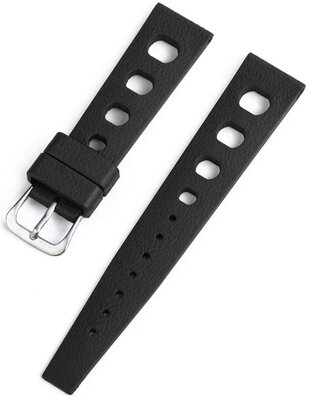 Pryžový řemínek Ricardo Riva premium 20mm, Black, Quick Release