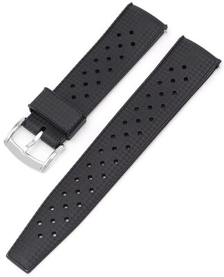Pryžový řemínek Ricardo Salerno premium 20mm, Black, Quick Release