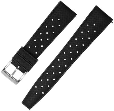 Pryžový řemínek Ricardo Terni premium 20mm, Black, Quick Release