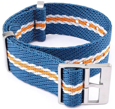 Textilní řemínek Ricardo Mantova premium, Blue/Orange, NATO