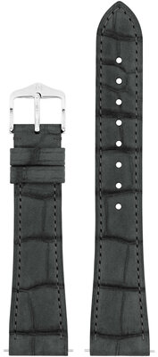 Kožený řemínek Hirsch London Nubuk L 04277030-2, šedý, aligátoří kůže, délka L, Quick Release
